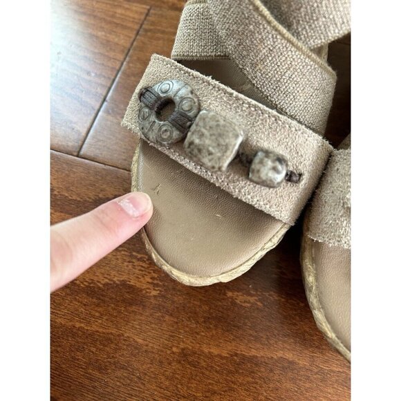 Azura Espadrille Wedge Open Toe Sandals Shoes Tan Artsy ITALY NEW 36 (6) - Picture 3 of 11